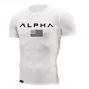 2019 Tight t shirt Mens Short Sleeve Running Shirts Quick Dry Compression  tshirt Fitness Tights Sport Shirt Men Gym Sports Wear