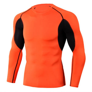 Men Running Compression Long sleeve Shirts Gym Sport T-shirt Male Bodybuilding Sportswear Mens Jogging Fitness Tight Rashgard