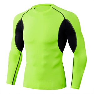 Men Running Compression Long sleeve Shirts Gym Sport T-shirt Male Bodybuilding Sportswear Mens Jogging Fitness Tight Rashgard