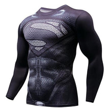 Load image into Gallery viewer, MMA Superman Punisher Running Shirt Men T-shirt Long Sleeve Compression Shirts Gym Tee Shirt Fitness Sport Shirt Men Rashguard