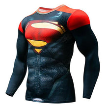 Load image into Gallery viewer, MMA Superman Punisher Running Shirt Men T-shirt Long Sleeve Compression Shirts Gym Tee Shirt Fitness Sport Shirt Men Rashguard