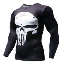 Load image into Gallery viewer, MMA Superman Punisher Running Shirt Men T-shirt Long Sleeve Compression Shirts Gym Tee Shirt Fitness Sport Shirt Men Rashguard