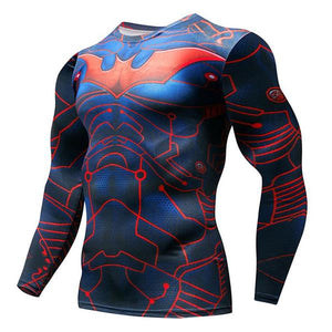 MMA Superman Punisher Running Shirt Men T-shirt Long Sleeve Compression Shirts Gym Tee Shirt Fitness Sport Shirt Men Rashguard