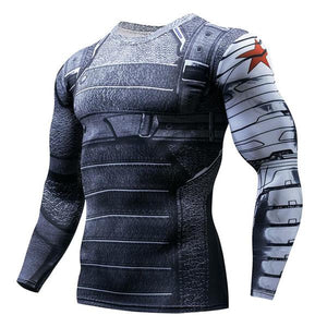 MMA Superman Punisher Running Shirt Men T-shirt Long Sleeve Compression Shirts Gym Tee Shirt Fitness Sport Shirt Men Rashguard