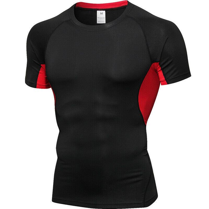 Quality Quick Dry man's T-shirt Crossfit gym male rashguard Sportswear Compression fitness Top Running jersey sport shirt men