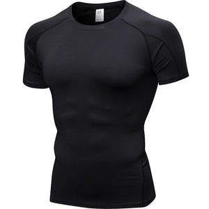 Logo custom Quick Dry T-shirt Crossfit gym  rashguard Sportswear Compression fitness Top Running  jersey sport shirt men