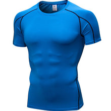 Load image into Gallery viewer, Logo custom Quick Dry T-shirt Crossfit gym  rashguard Sportswear Compression fitness Top Running  jersey sport shirt men