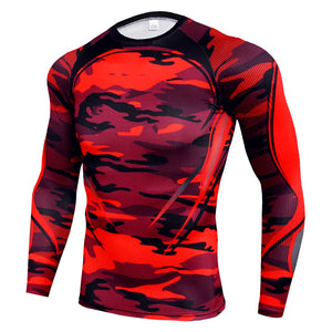 New Men Running Tshirt Gym Sport T-shirt Breathable Long Sleeve Compression Top Clothing Gym t Shirt Men Fitness Tight Rashgard