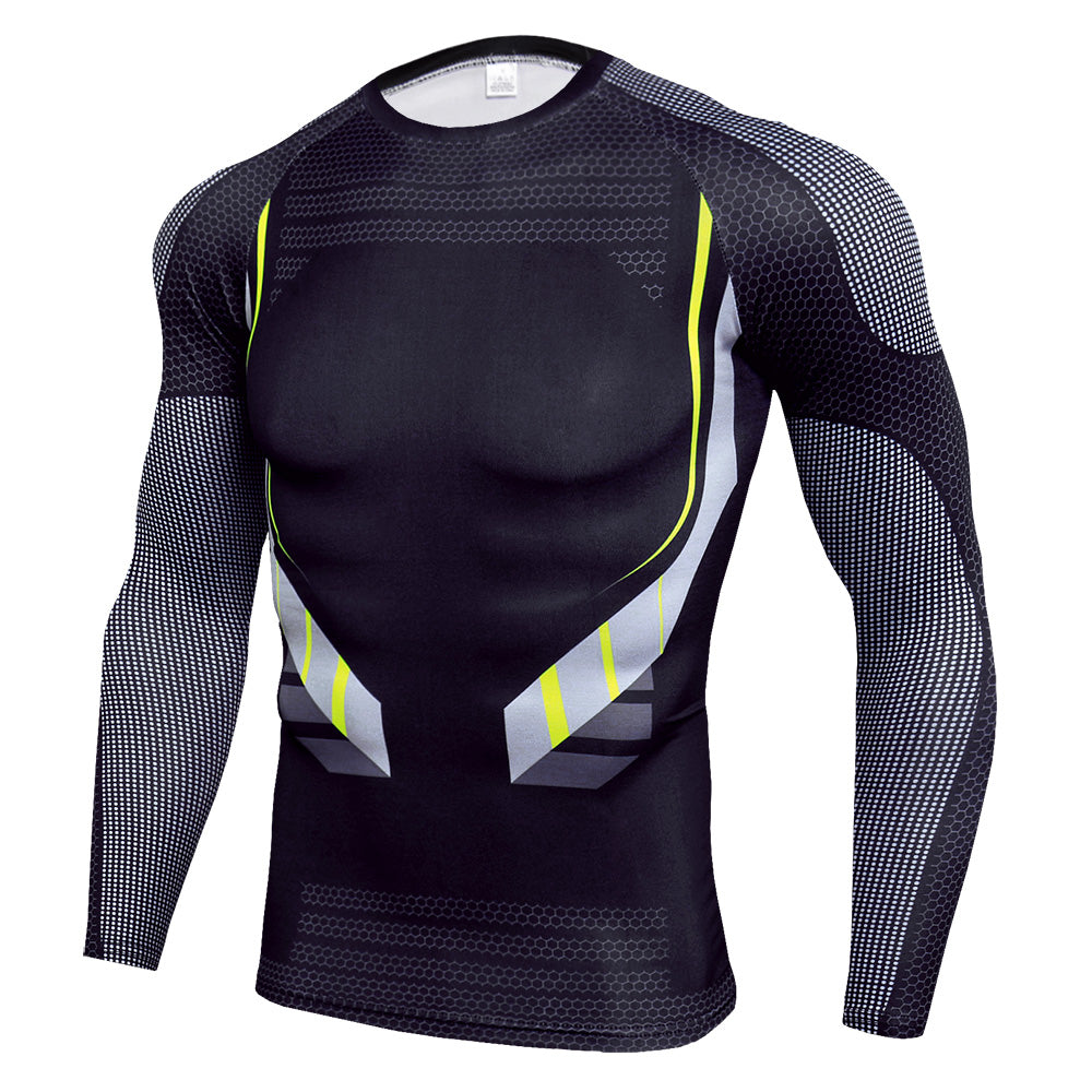 New Men Running Tshirt Gym Sport T-shirt Breathable Long Sleeve Compression Top Clothing Gym t Shirt Men Fitness Tight Rashgard