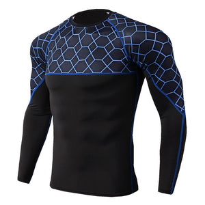 New Men Running Tshirt Gym Sport T-shirt Breathable Long Sleeve Compression Top Clothing Gym t Shirt Men Fitness Tight Rashgard