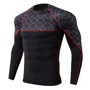 New Men Running Tshirt Gym Sport T-shirt Breathable Long Sleeve Compression Top Clothing Gym t Shirt Men Fitness Tight Rashgard