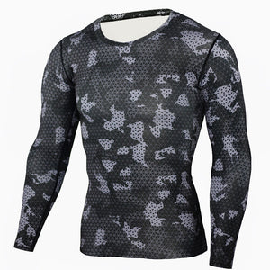 New Men Running Tshirt Gym Sport T-shirt Breathable Long Sleeve Compression Top Clothing Gym t Shirt Men Fitness Tight Rashgard