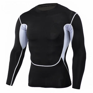 New Men Running Tshirt Gym Sport T-shirt Breathable Long Sleeve Compression Top Clothing Gym t Shirt Men Fitness Tight Rashgard