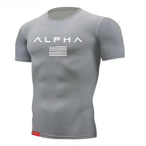 Gym shirt Men Quick Dry Tight T-shirts Fitness Running T shirts Men Brand Short Sleeve Sport compression shirt Men's Sportswear