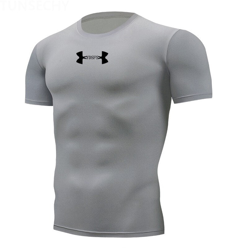 Gym shirt Men Quick Dry Tight T-shirts Fitness Running T shirts Men Brand Short Sleeve Sport compression shirt Men's Sportswear