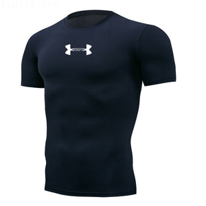 Gym shirt Men Quick Dry Tight T-shirts Fitness Running T shirts Men Brand Short Sleeve Sport compression shirt Men's Sportswear