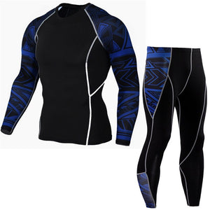 Running Sport Compression Shirts Mens Gym Fitness Long sleeve T-shirt Jogging Training Tight Tee Tops Male Quick dry Sportswear