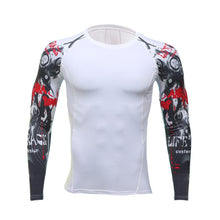 Load image into Gallery viewer, 3D Gym Tshirt Compression Running Shirt Men Long Sleeve Sport Top Gym Fitness T Shirt Sportswear Rashguard Jersey MMA