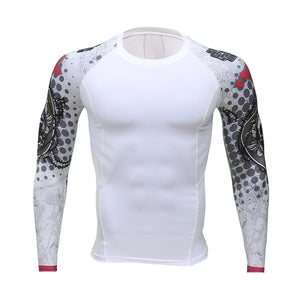 3D Gym Tshirt Compression Running Shirt Men Long Sleeve Sport Top Gym Fitness T Shirt Sportswear Rashguard Jersey MMA