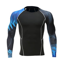 Load image into Gallery viewer, 3D Gym Tshirt Compression Running Shirt Men Long Sleeve Sport Top Gym Fitness T Shirt Sportswear Rashguard Jersey MMA