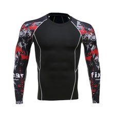 Load image into Gallery viewer, 3D Gym Tshirt Compression Running Shirt Men Long Sleeve Sport Top Gym Fitness T Shirt Sportswear Rashguard Jersey MMA