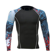 Load image into Gallery viewer, 3D Gym Tshirt Compression Running Shirt Men Long Sleeve Sport Top Gym Fitness T Shirt Sportswear Rashguard Jersey MMA