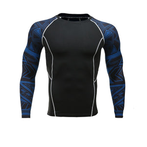 3D Gym Tshirt Compression Running Shirt Men Long Sleeve Sport Top Gym Fitness T Shirt Sportswear Rashguard Jersey MMA