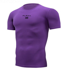 Shirt Homme Running Men Designer Quick Dry T-Shirts Running Slim Fit Tops Tees Sport Men's Fitness Gym T Shirts Muscle Tee 2019