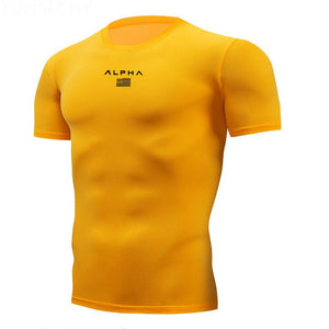 Shirt Homme Running Men Designer Quick Dry T-Shirts Running Slim Fit Tops Tees Sport Men's Fitness Gym T Shirts Muscle Tee 2019