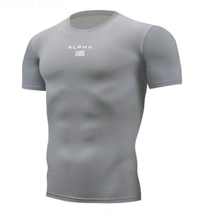 Shirt Homme Running Men Designer Quick Dry T-Shirts Running Slim Fit Tops Tees Sport Men's Fitness Gym T Shirts Muscle Tee 2019